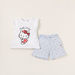 Hello Kitty Print T-shirt and Shorts Set-Clothes Sets-thumbnail-0