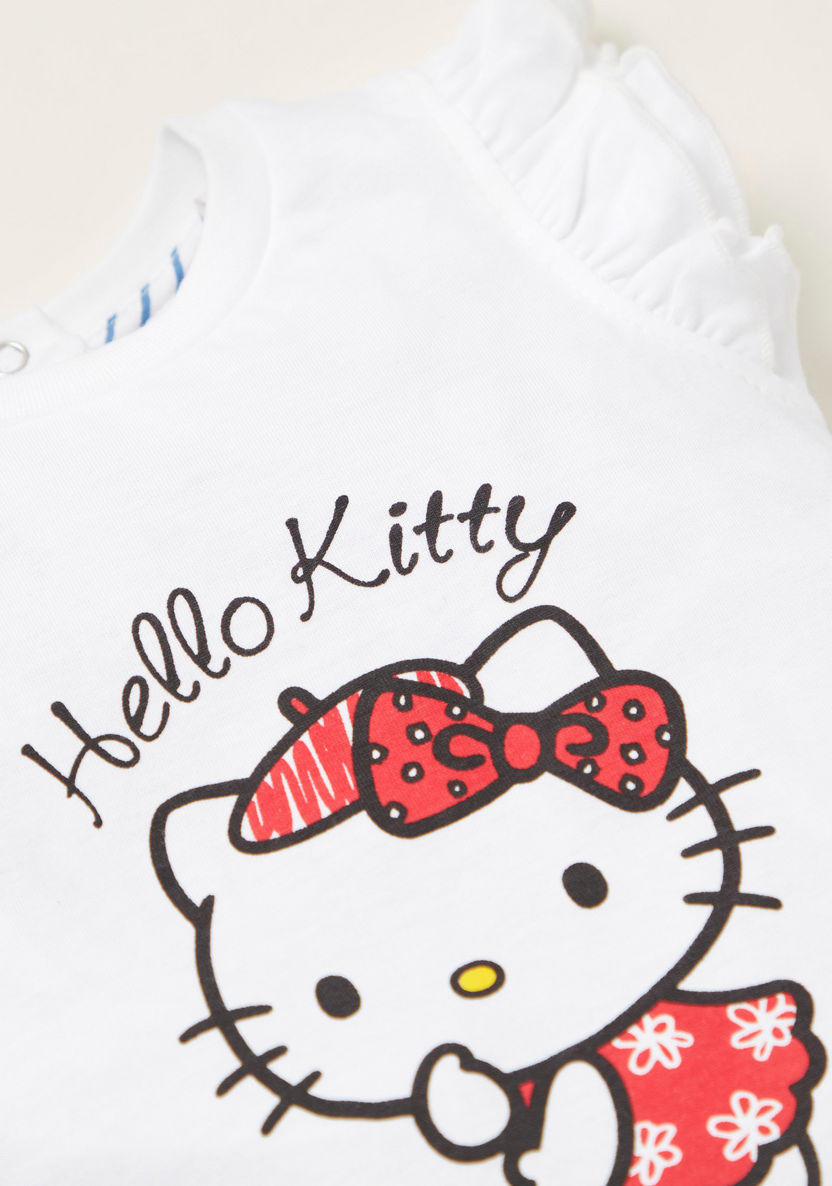 Hello Kitty Print T-shirt and Shorts Set-Clothes Sets-image-2