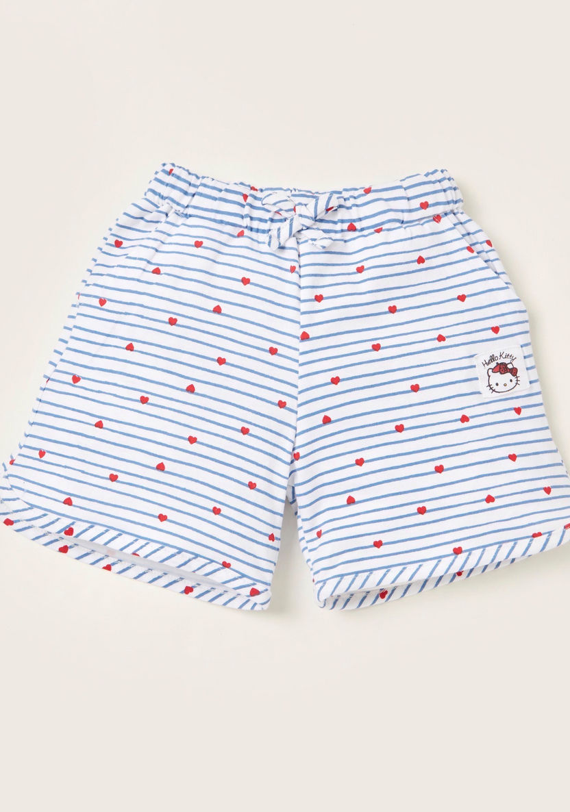 Hello Kitty Print T-shirt and Shorts Set-Clothes Sets-image-4