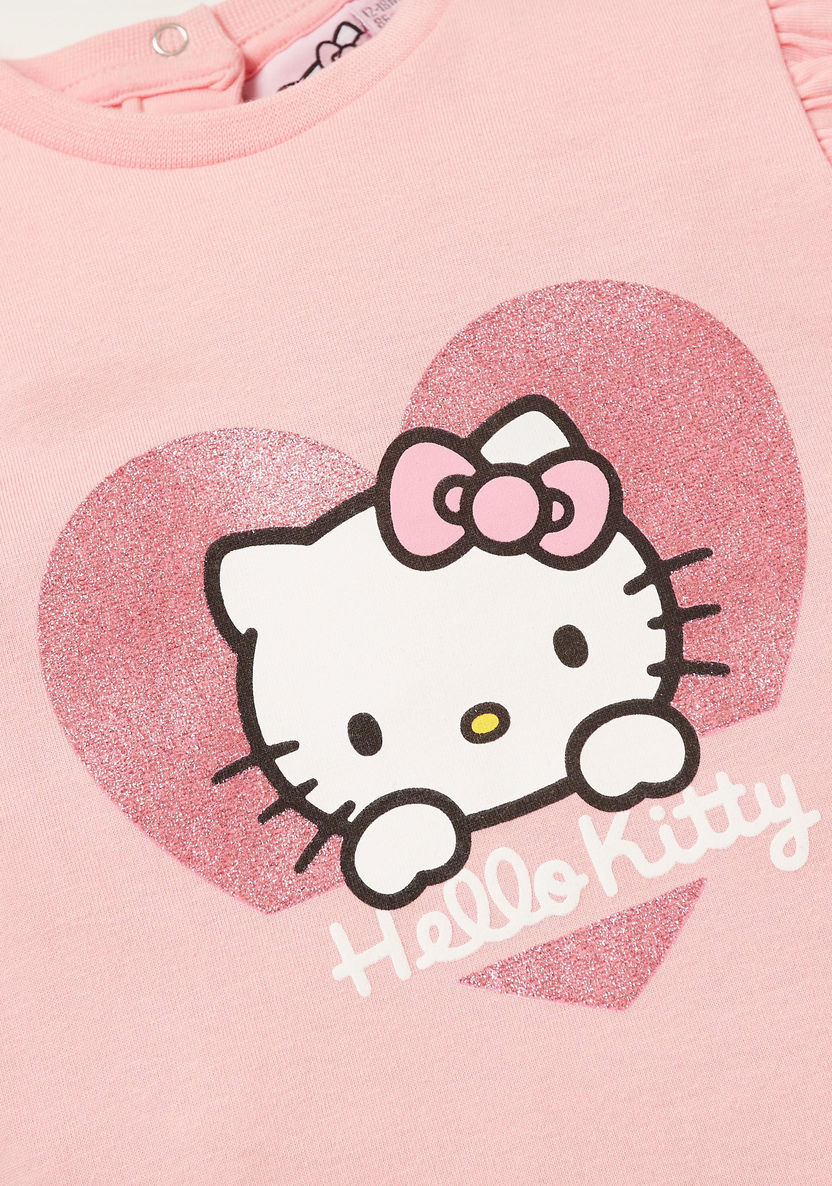 Sanrio Hello Kitty Print T-shirt and Shorts Set-Clothes Sets-image-3