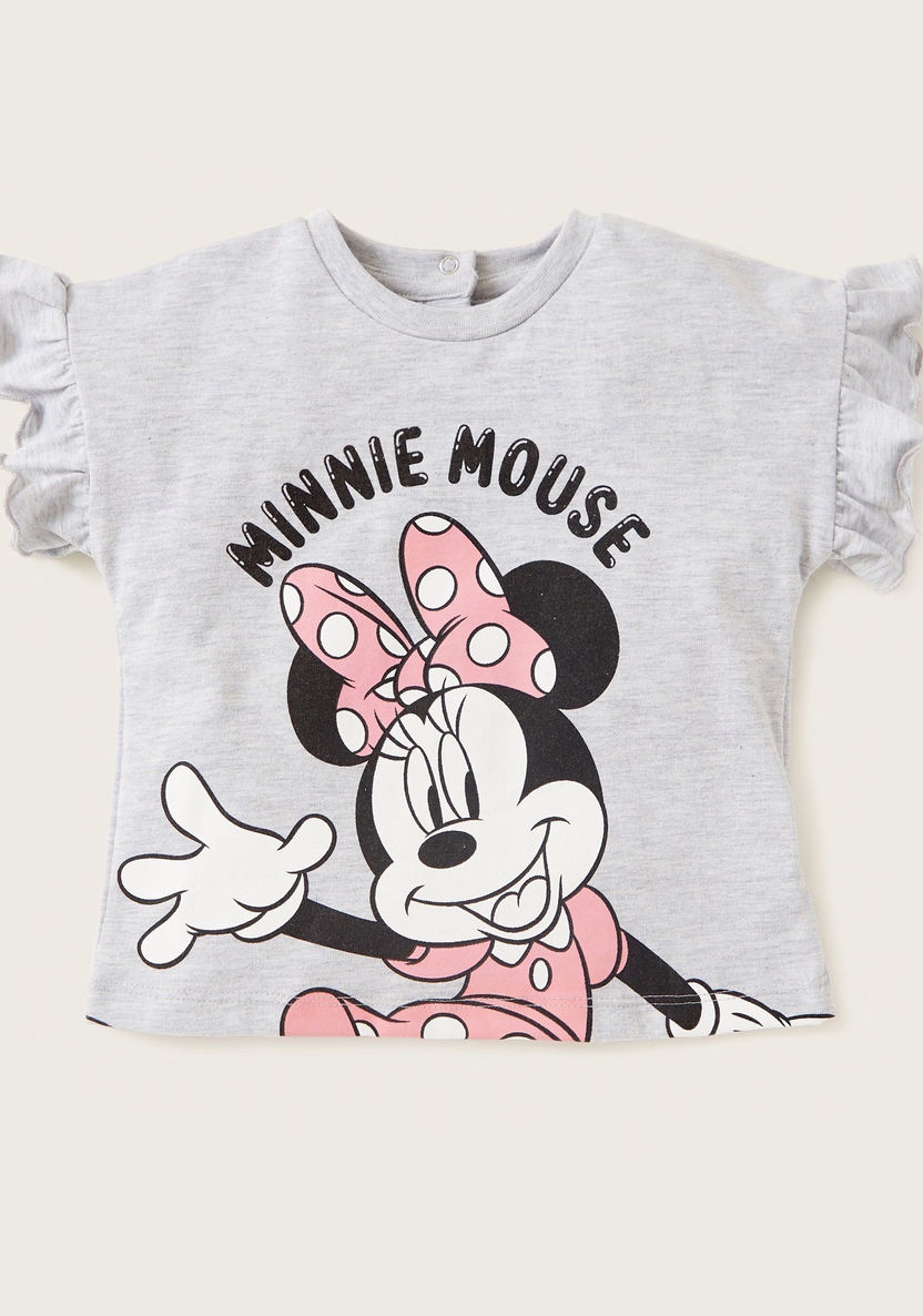 Disney Minnie Mouse Print T-shirt and Leggings Set-Clothes Sets-image-1