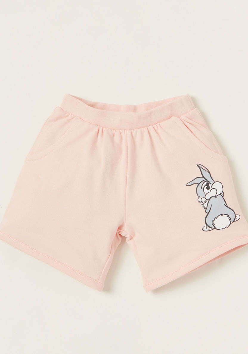 Disney Bambi Graphic Print T-shirt and Shorts Set-Clothes Sets-image-3