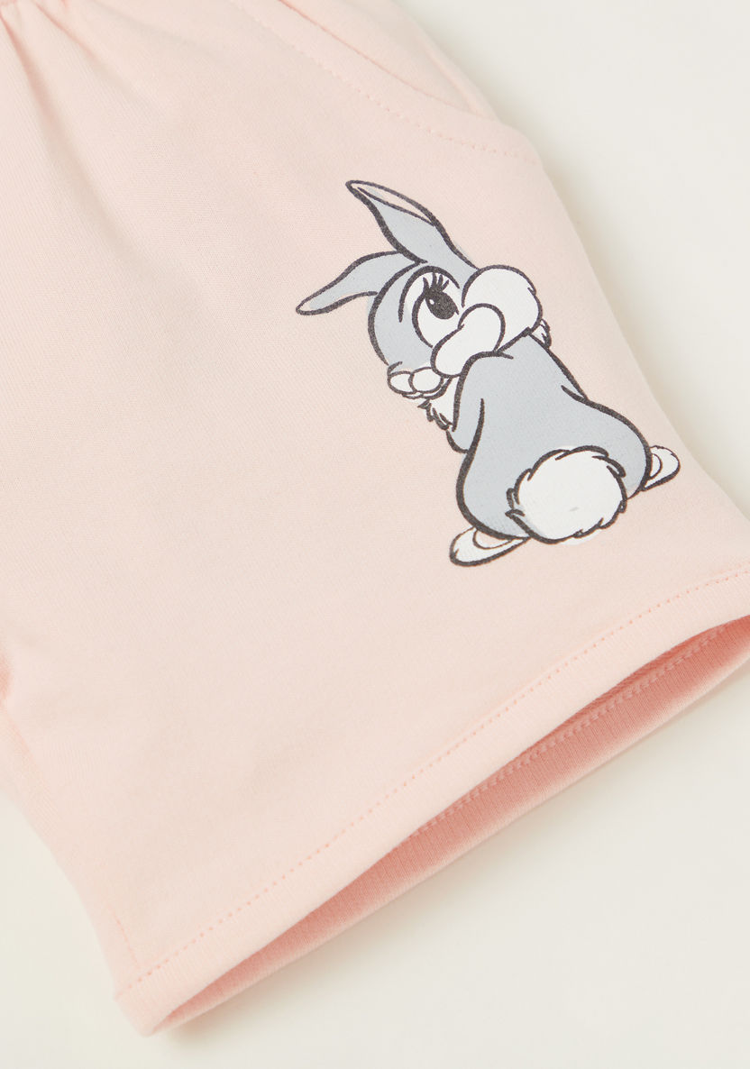 Disney Bambi Graphic Print T-shirt and Shorts Set-Clothes Sets-image-4