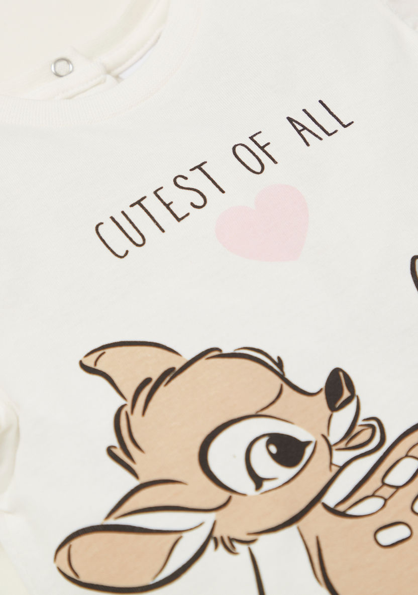 Disney Bambi Graphic Print T-shirt and Shorts Set-Clothes Sets-image-2