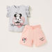Disney Minnie Mouse Print T-shirt and Shorts Set-Clothes Sets-thumbnail-0