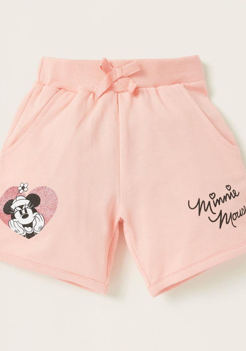 Disney Minnie Mouse Print T-shirt and Shorts Set-Clothes Sets-image-2