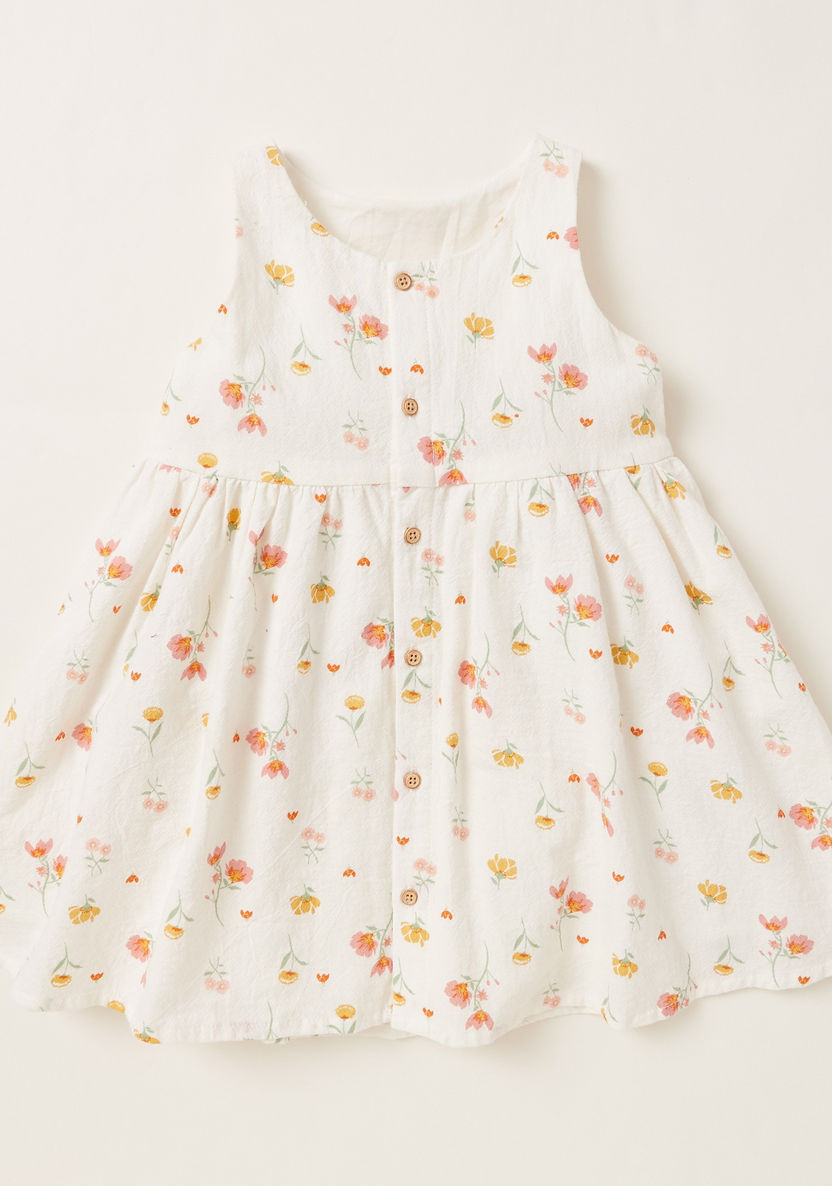 Floral Print Sleeveless Dress and Bloomer Set-Dresses%2C Gowns and Frocks-image-1