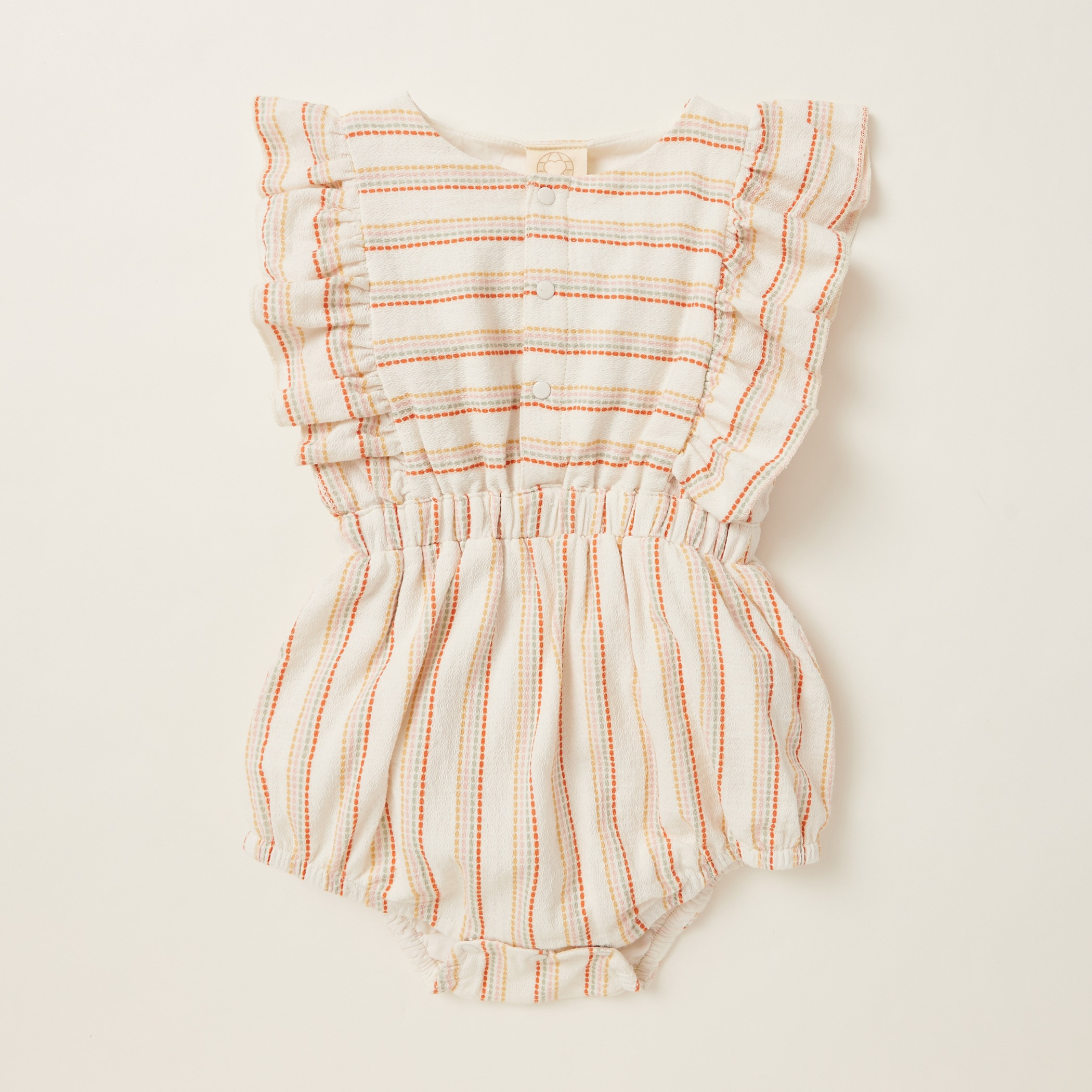 Striped Sleeveless Romper with Bow Detail Headband-baby-girls-clothing-rompers-image-2