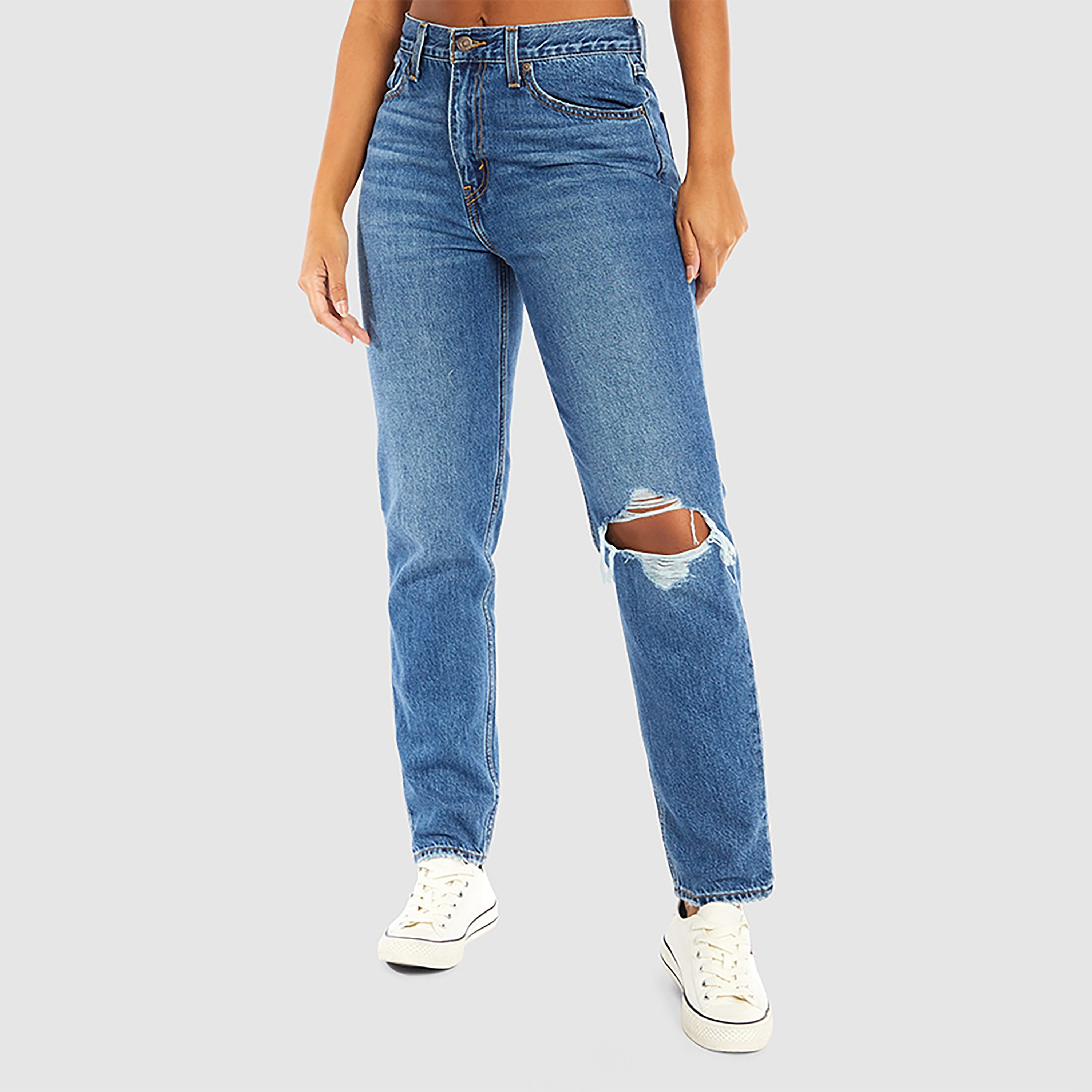 Levi's Straight Fit Blue Plain Women's Jeans-women-clothing-bottoms-jeans-image-1
