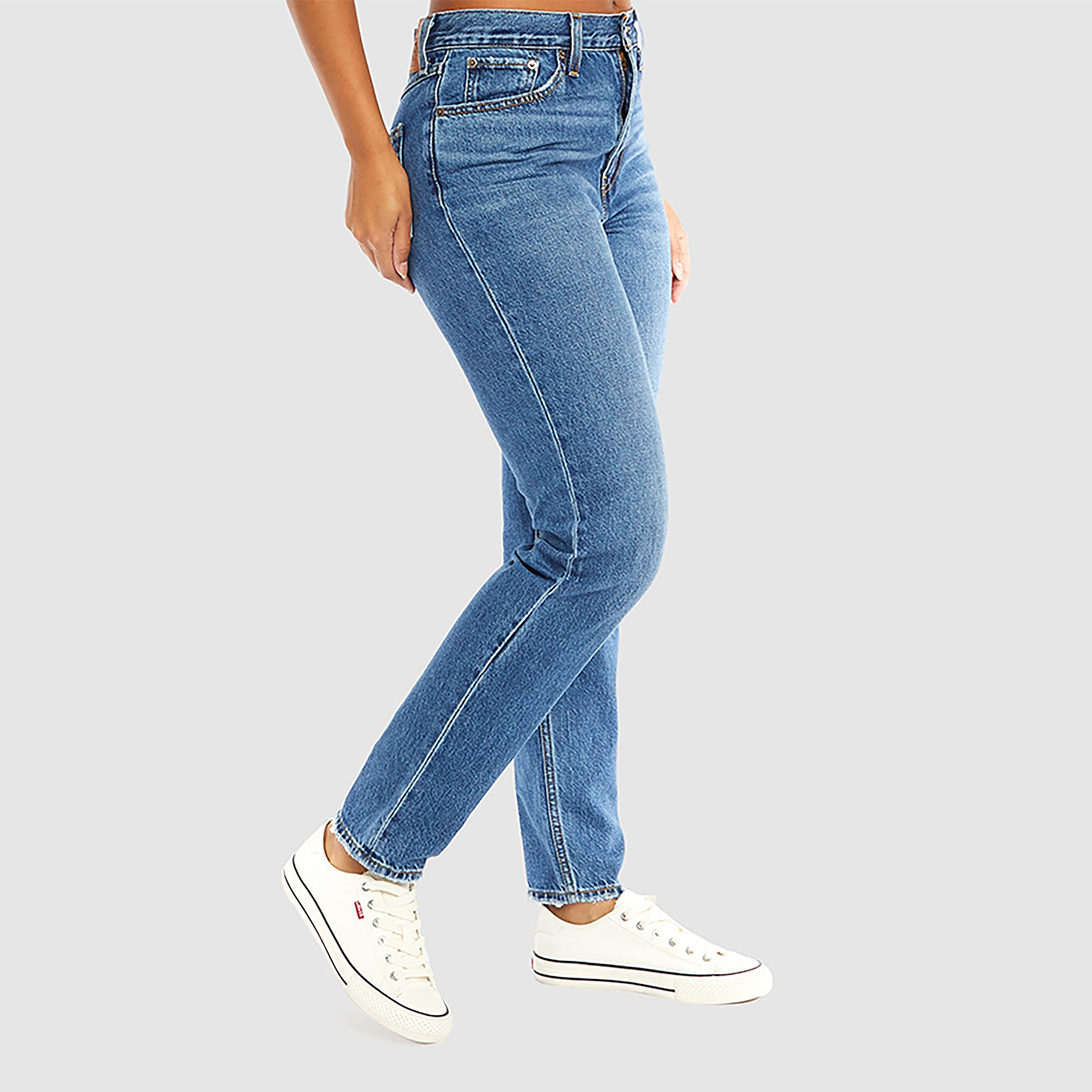 Levi's Straight Fit Blue Plain Women's Jeans-women-clothing-bottoms-jeans-image-4