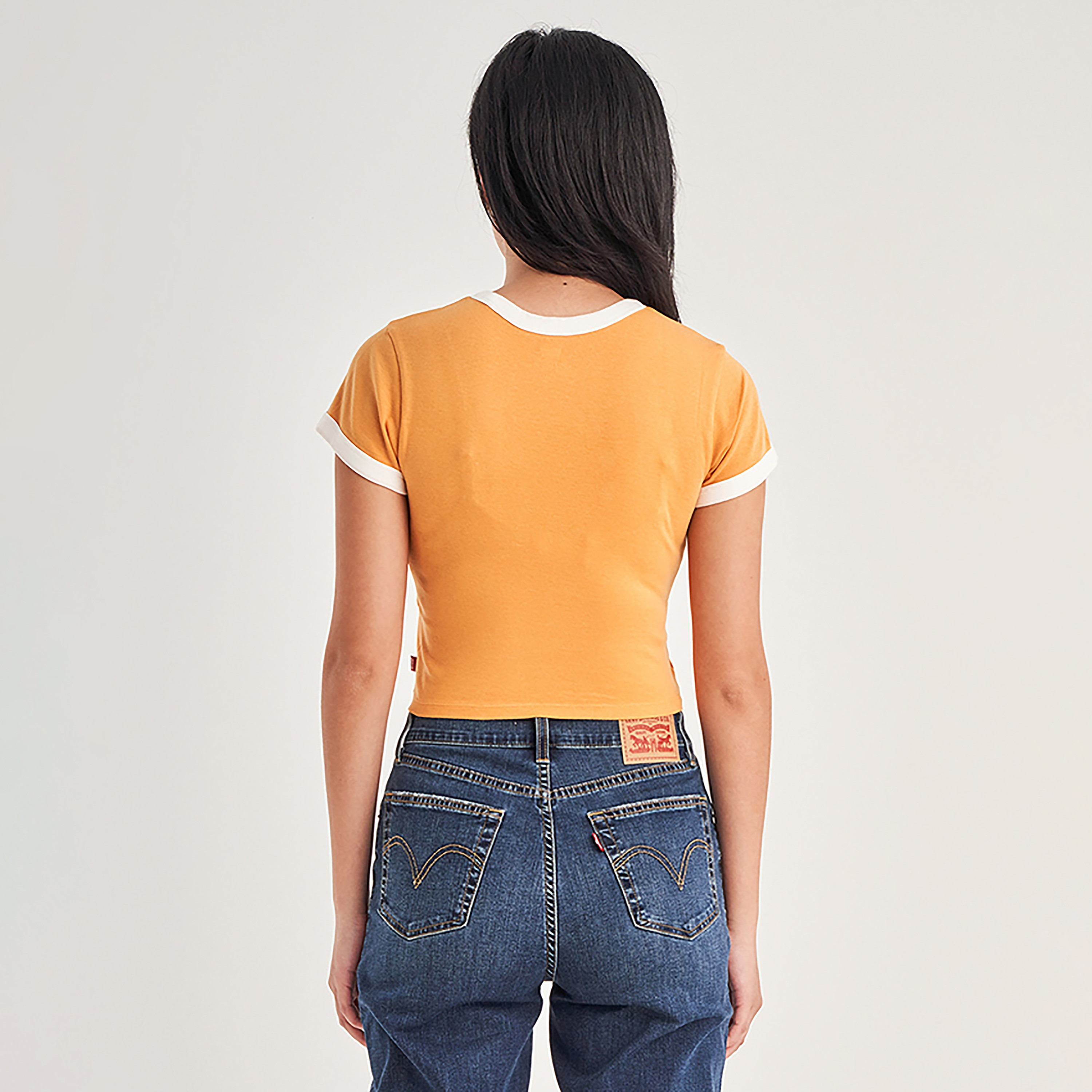Levi's Logo Crew Neck Short Sleeves Cropped T-Shirt-women-clothing-tshirts-image-2
