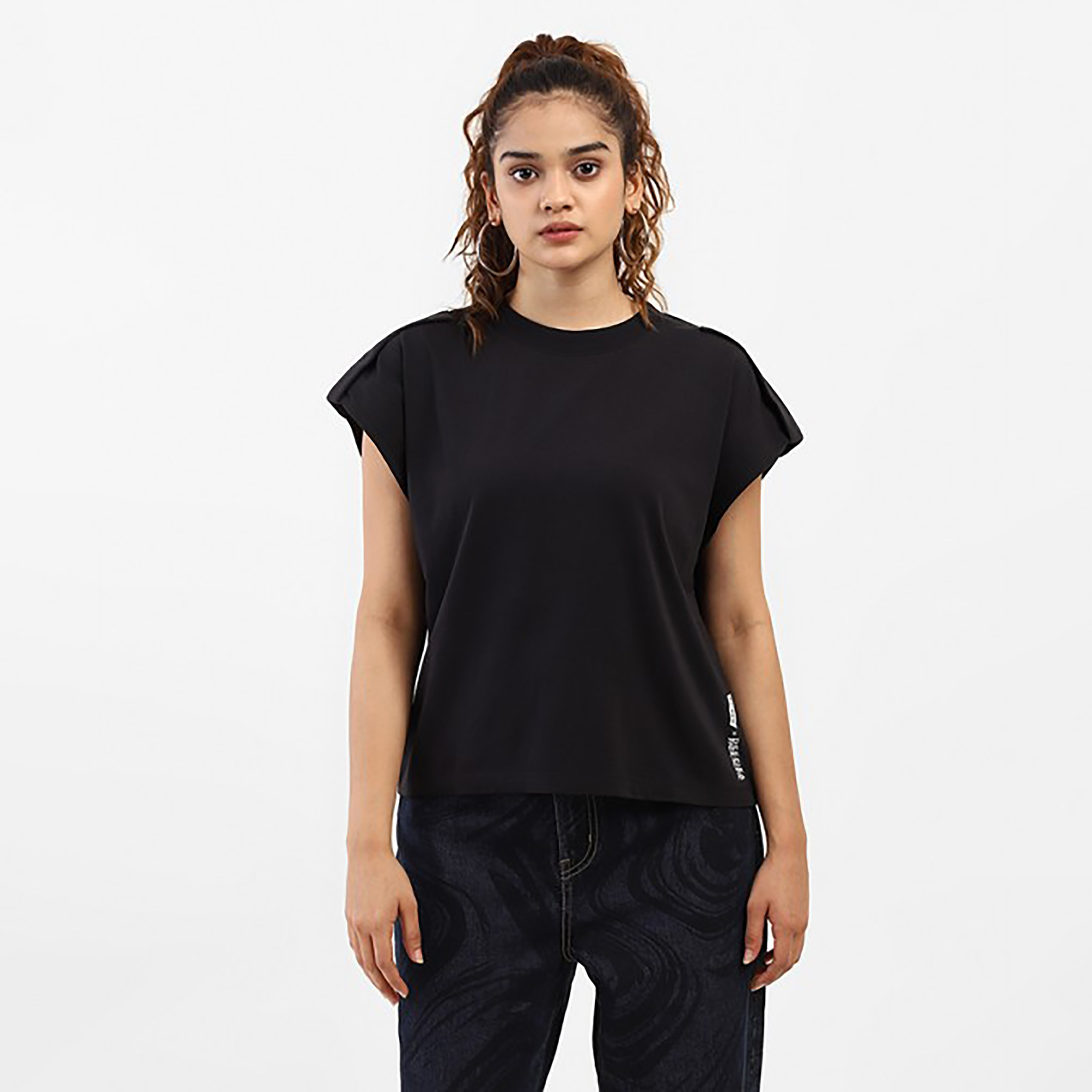 Levi's Plain Crew Neck Cap Sleeves Top-women-clothing-shirtsandblouses-blouses-image-1