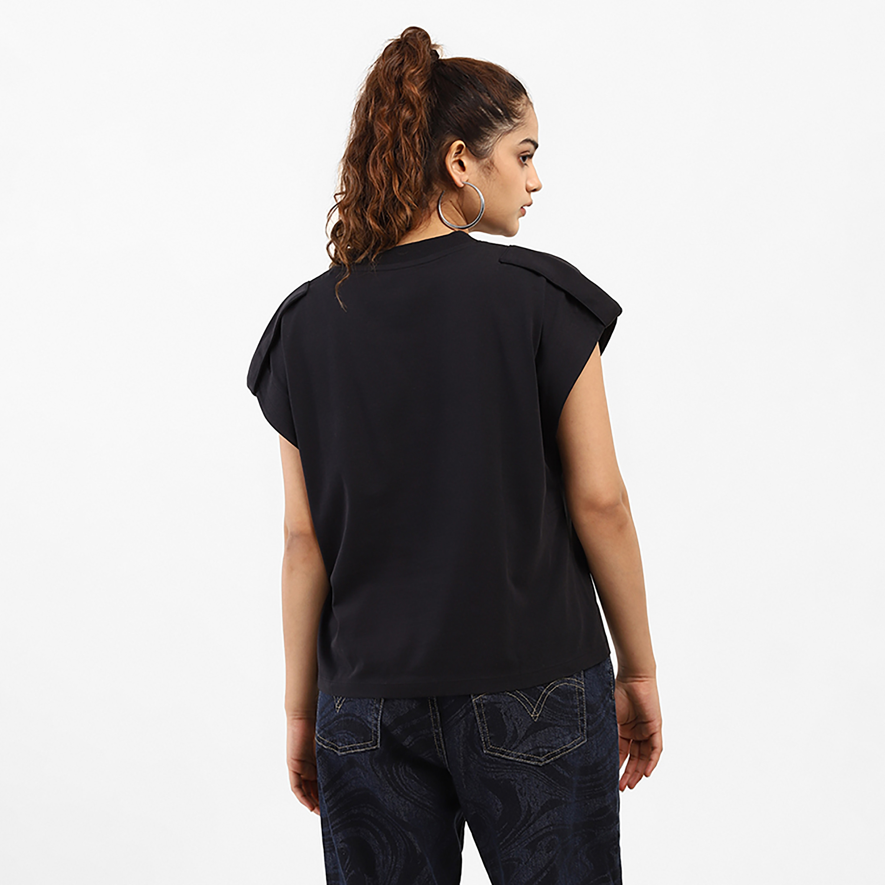 Levi's Plain Crew Neck Cap Sleeves Top-women-clothing-shirtsandblouses-blouses-image-2
