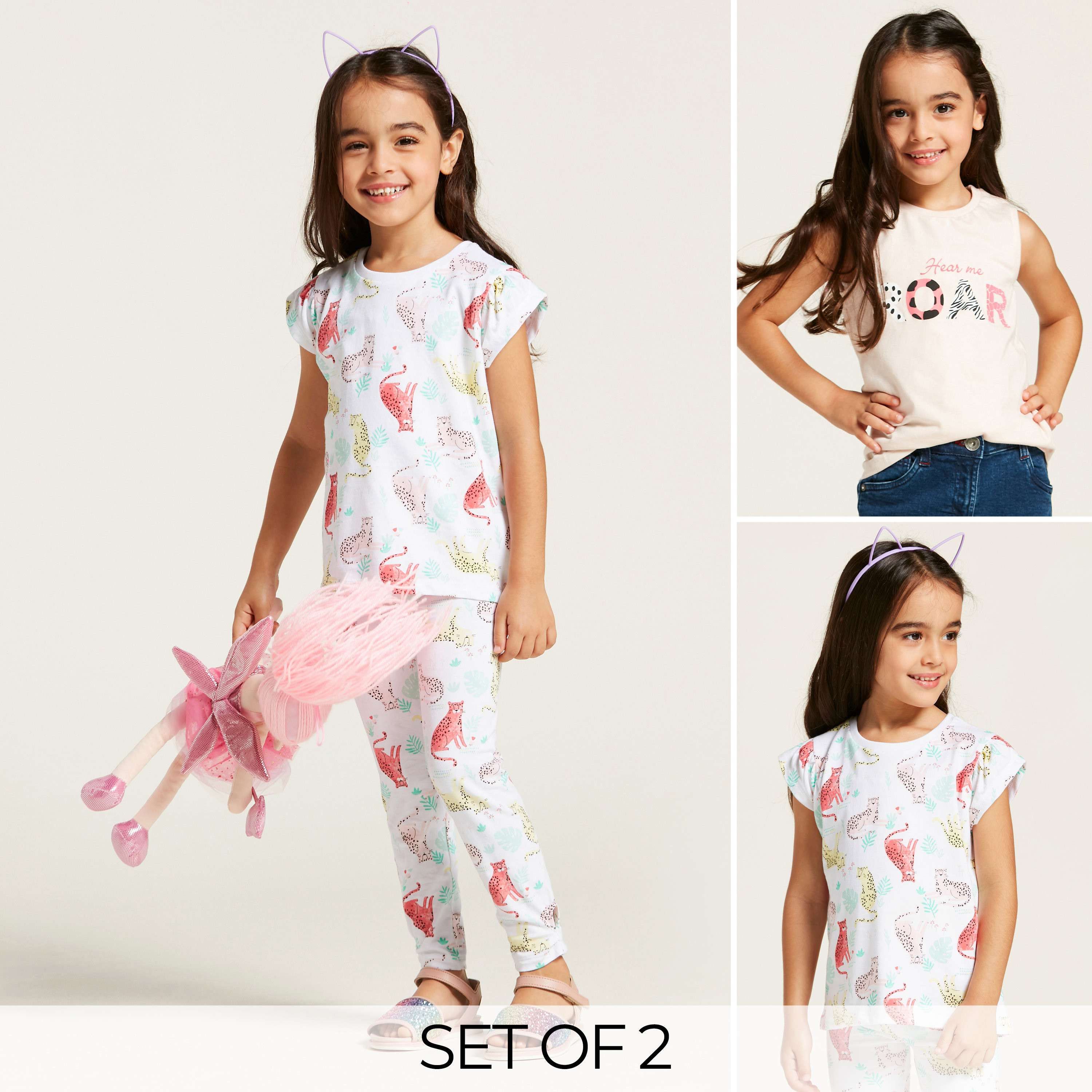 Buy Juniors 2 Piece Assorted T shirt Set Online Babyshop UAE