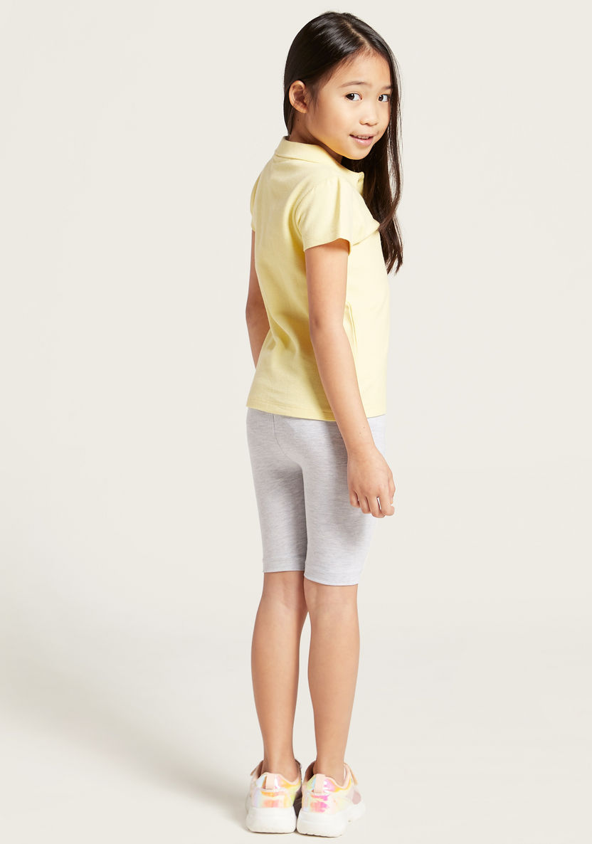 Juniors Solid Polo T-shirt with Short Sleeves-T Shirts-image-2
