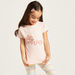 Juniors Sequin Detail T-shirt with Round Neck and Short Sleeves-T Shirts-thumbnail-1