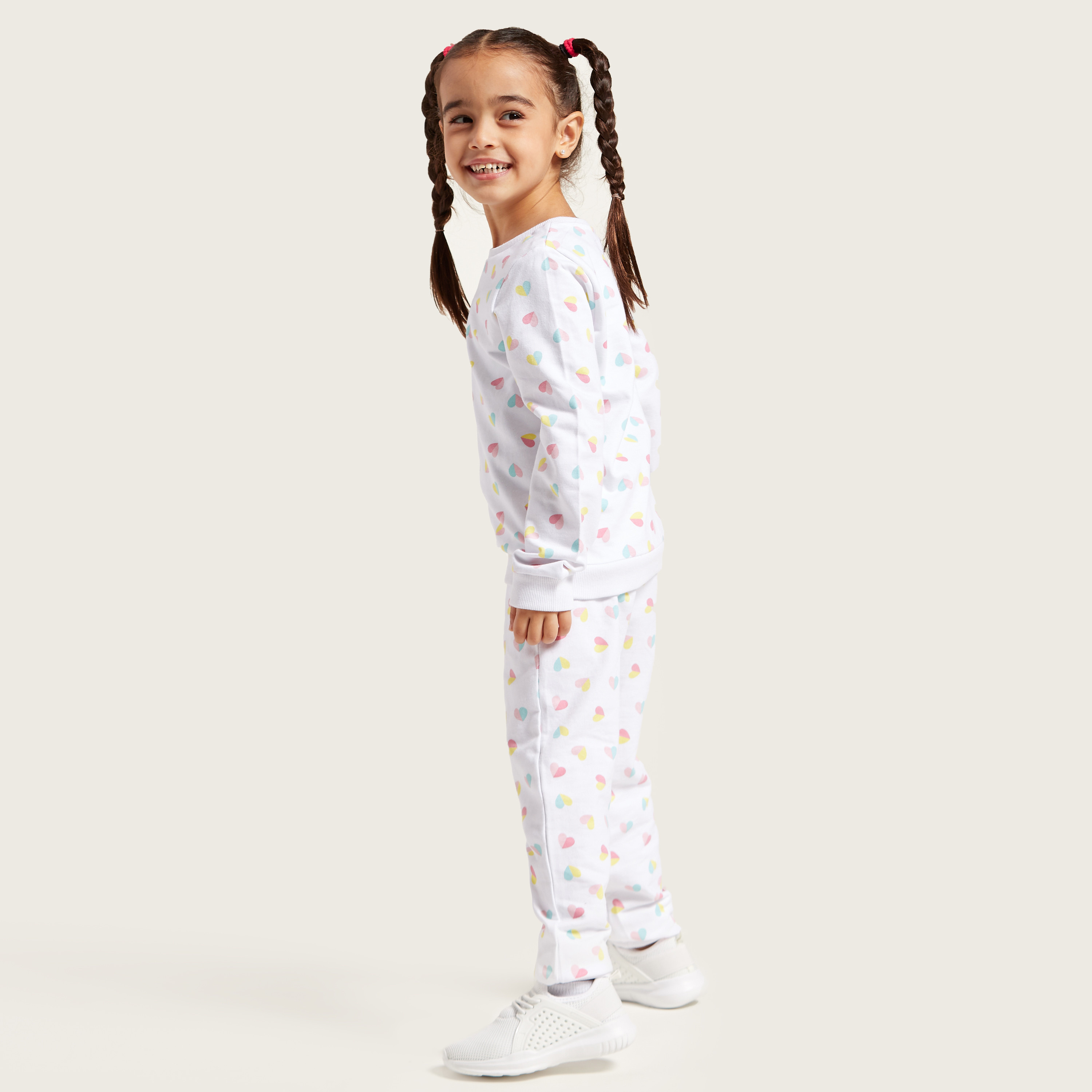 بنطلون رياضي برباط وجيوب وطبعات قلب من جونيورز-baby-girls-clothing-bottoms-joggersandtrackpants-image-3