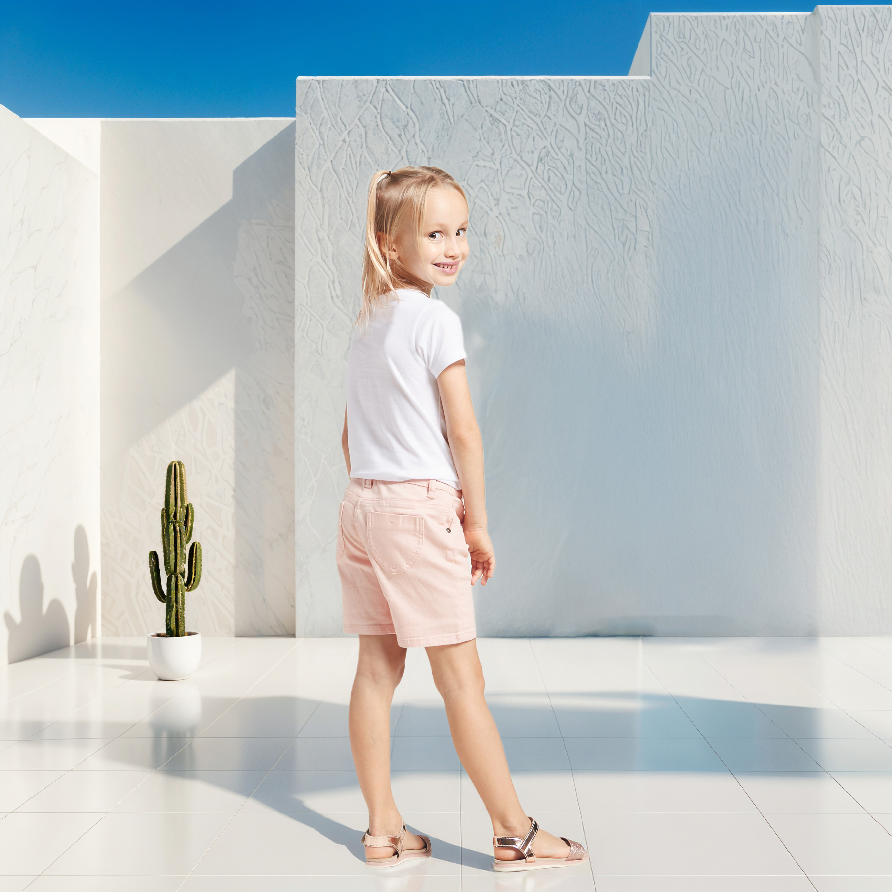 Juniors Solid Shorts with Pockets and Button Closure-girls-clothing-bottoms-shorts-image-4