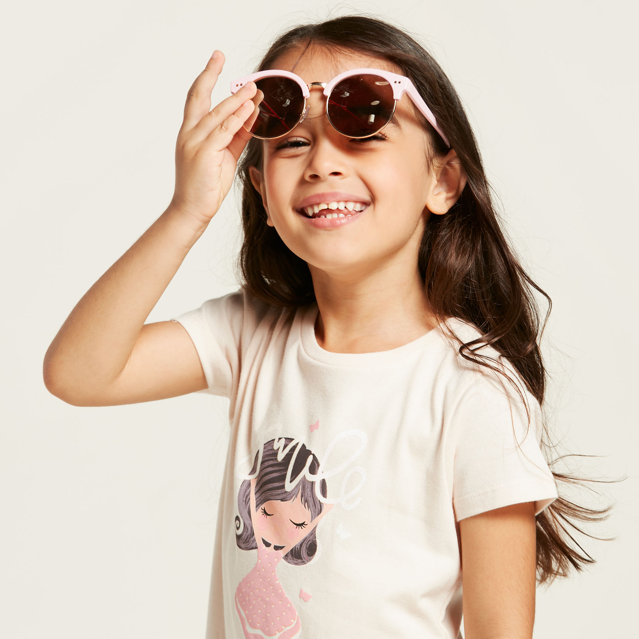 Juniors Graphic Print Dress with Round Neck and Short Sleeves-girls-clothing-dressesandjumpsuits-image-3