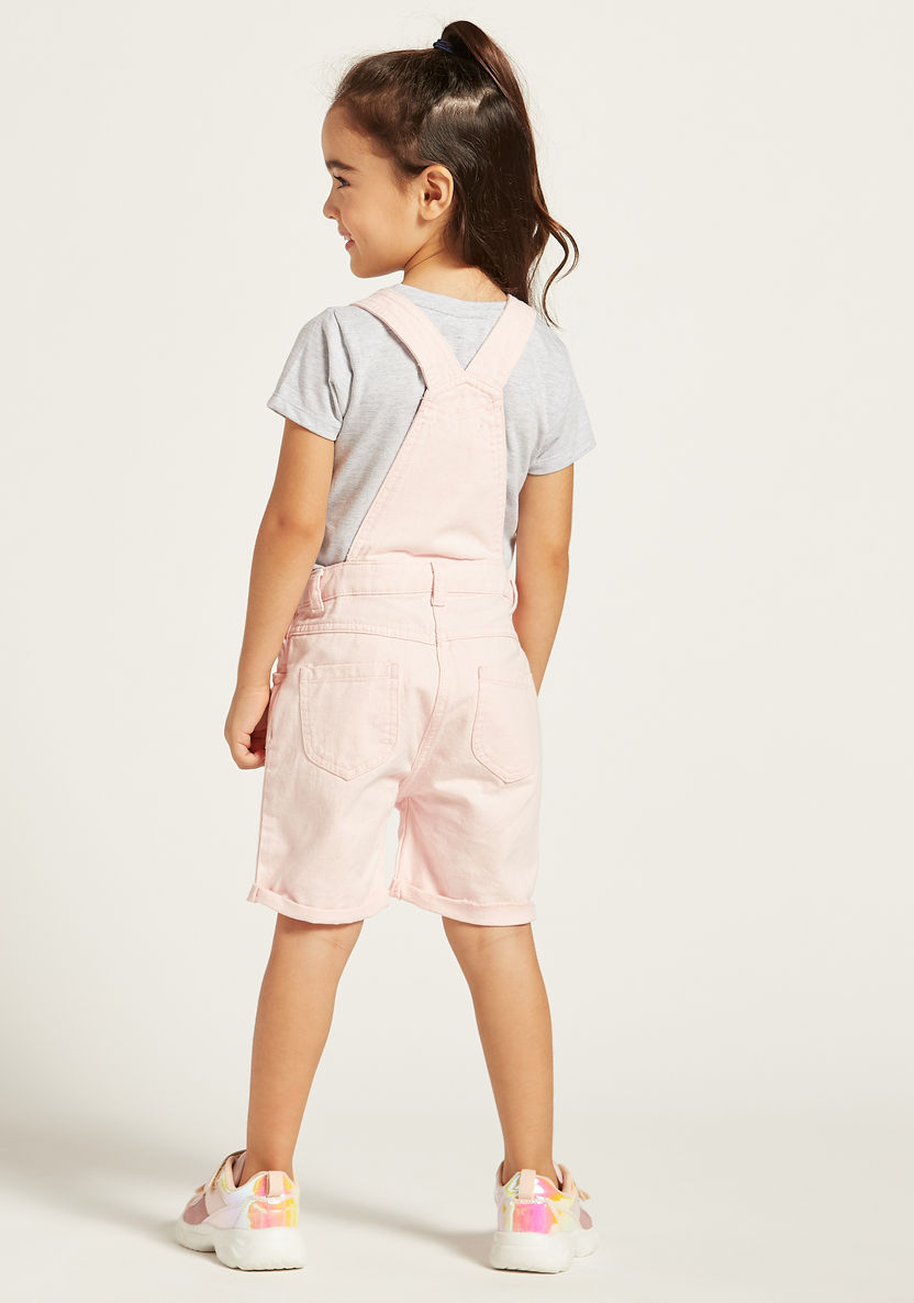 Juniors Solid Dungarees with Pockets-Rompers%2C Dungarees and Jumpsuits-image-3