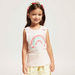Juniors Rainbow Print Sleeveless T-shirt with Bow Applique-T Shirts-thumbnail-1