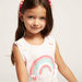 Juniors Rainbow Print Sleeveless T-shirt with Bow Applique-T Shirts-thumbnail-2