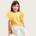 Juniors Textured Top with Round Neck and Schiffli Frill Sleeves-Blouses-thumbnail-1