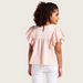 Juniors Schiffli Detail Top with Round Neck and Frill Sleeves-Blouses-thumbnail-3