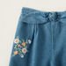 Juniors Floral Embroidered Pants with Knot Detail-Pants-thumbnail-1