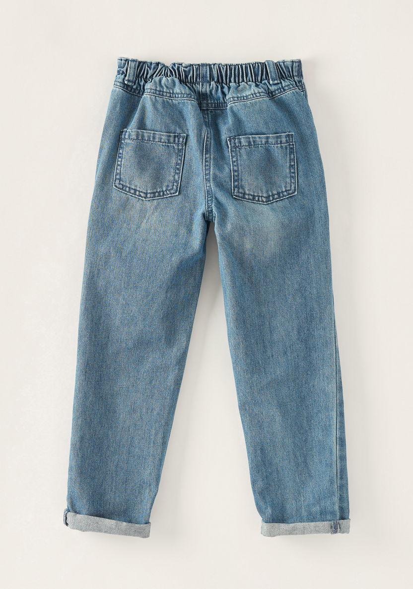 Juniors Embroidered Jeans with Pockets and Tie-Up-Jeans and Jeggings-image-3