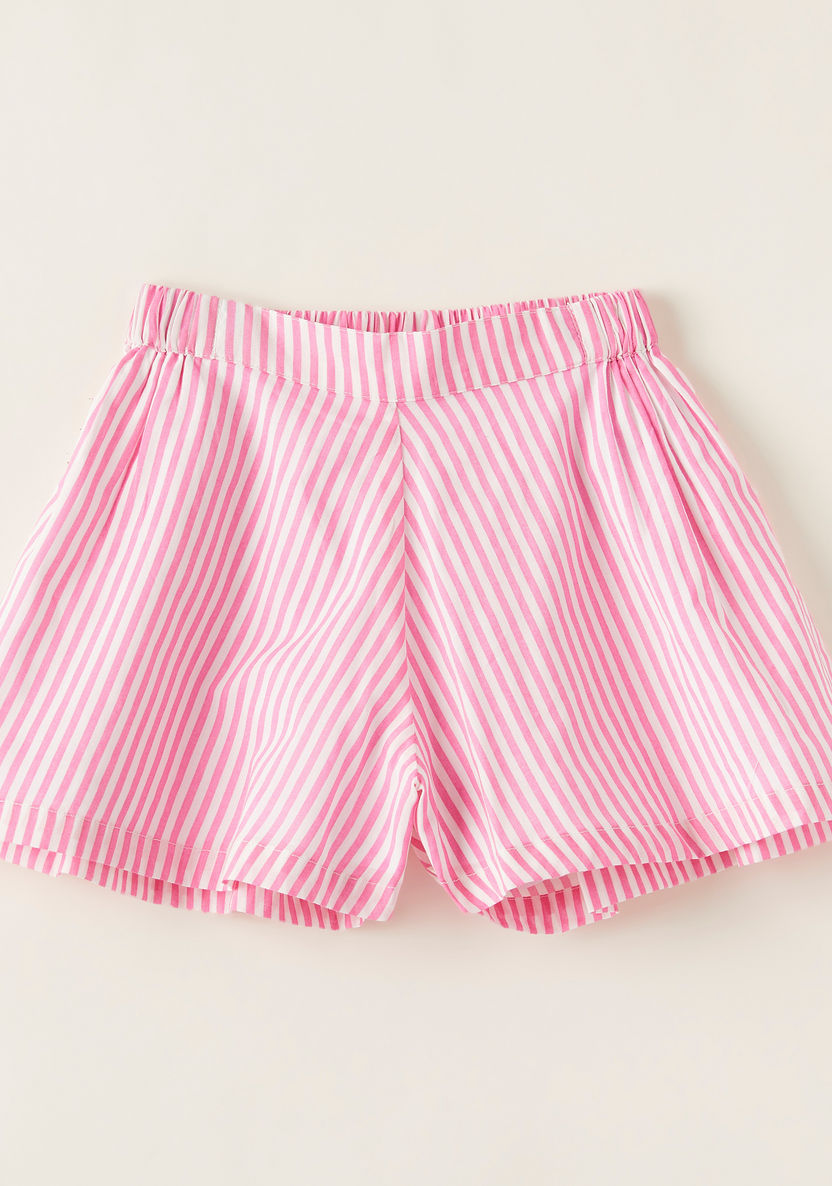 Juniors Striped Shorts with Elasticised Waistband-Shorts-image-0