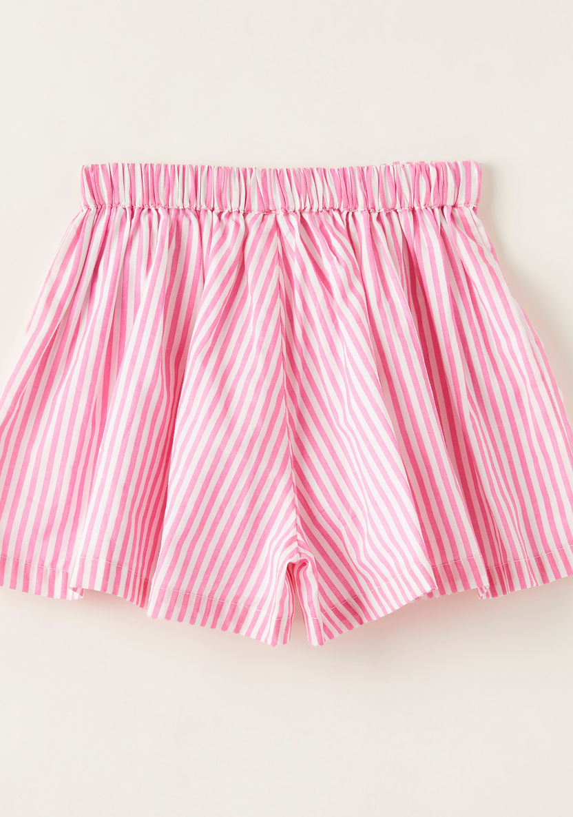 Juniors Striped Shorts with Elasticised Waistband-Shorts-image-1