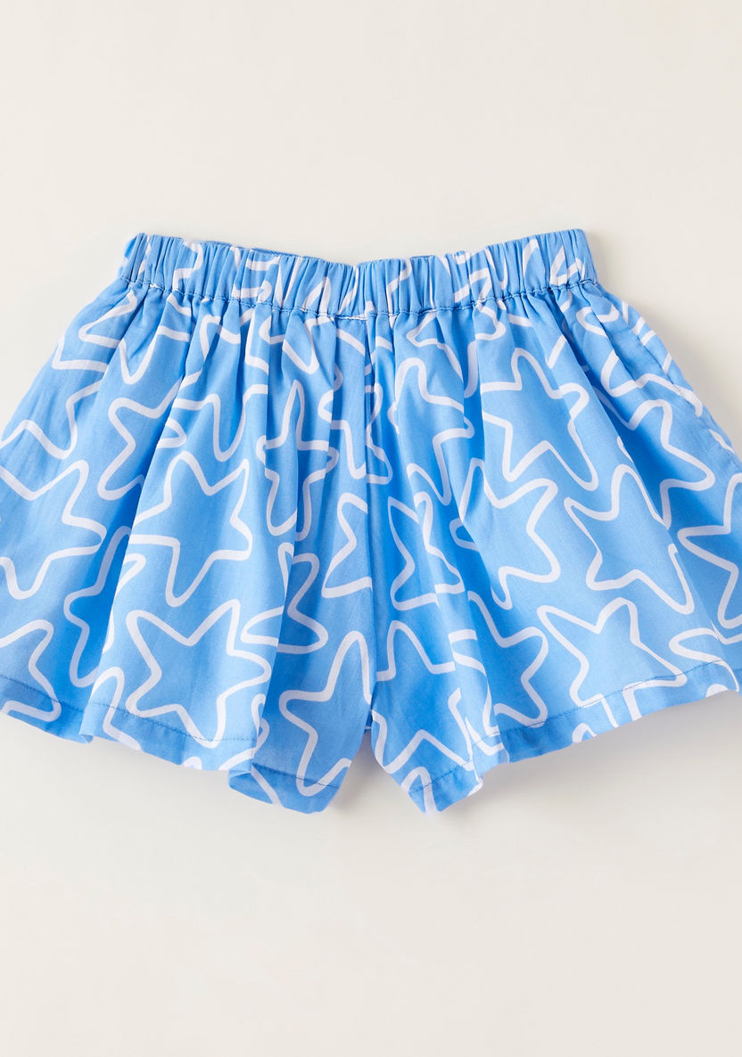 Juniors All-Over Star Print Shorts with Elasticised Waistband-Shorts-image-3
