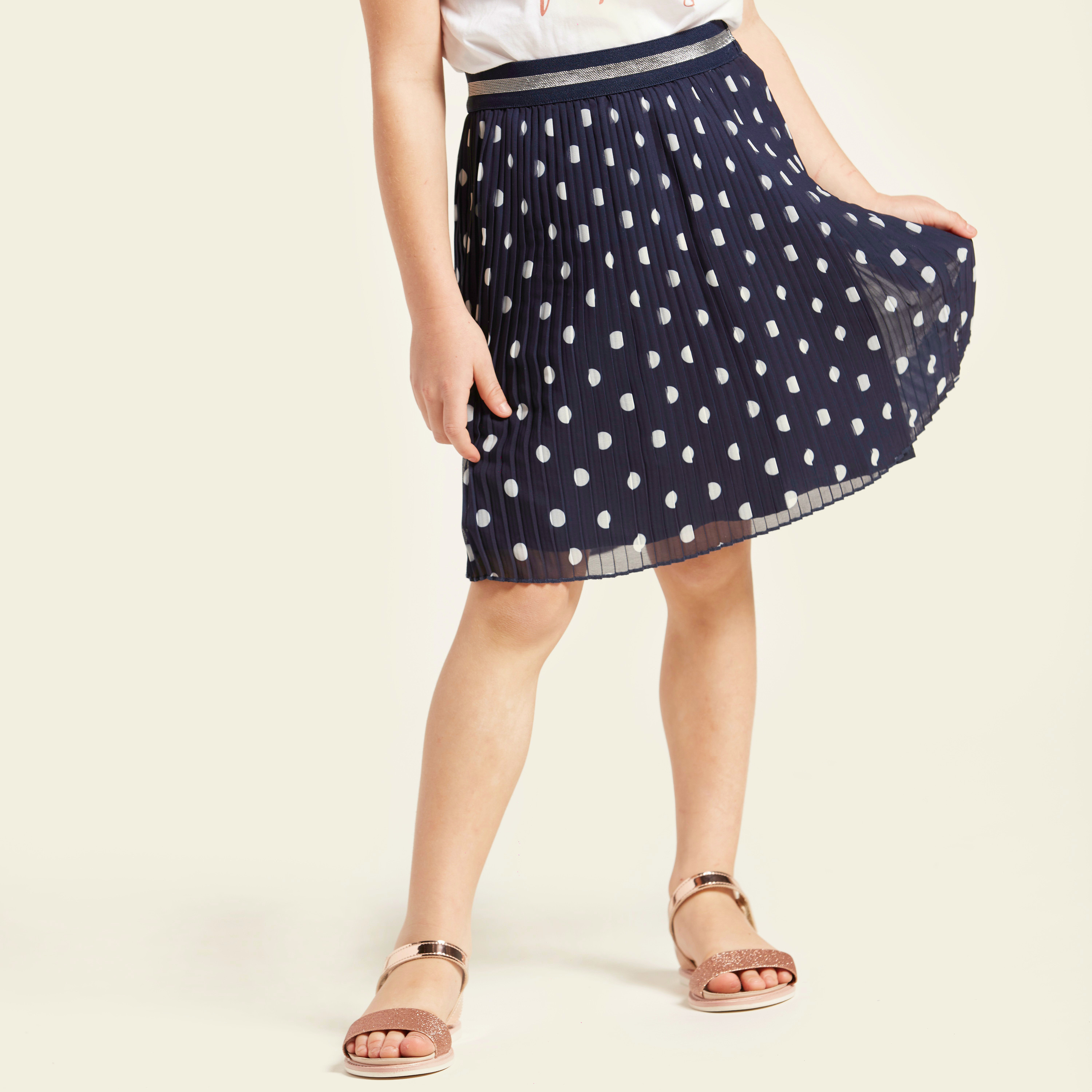 Juniors Printed Pleated Skirt with Elasticised Waistband-girls-clothing-bottoms-skirts-image-2