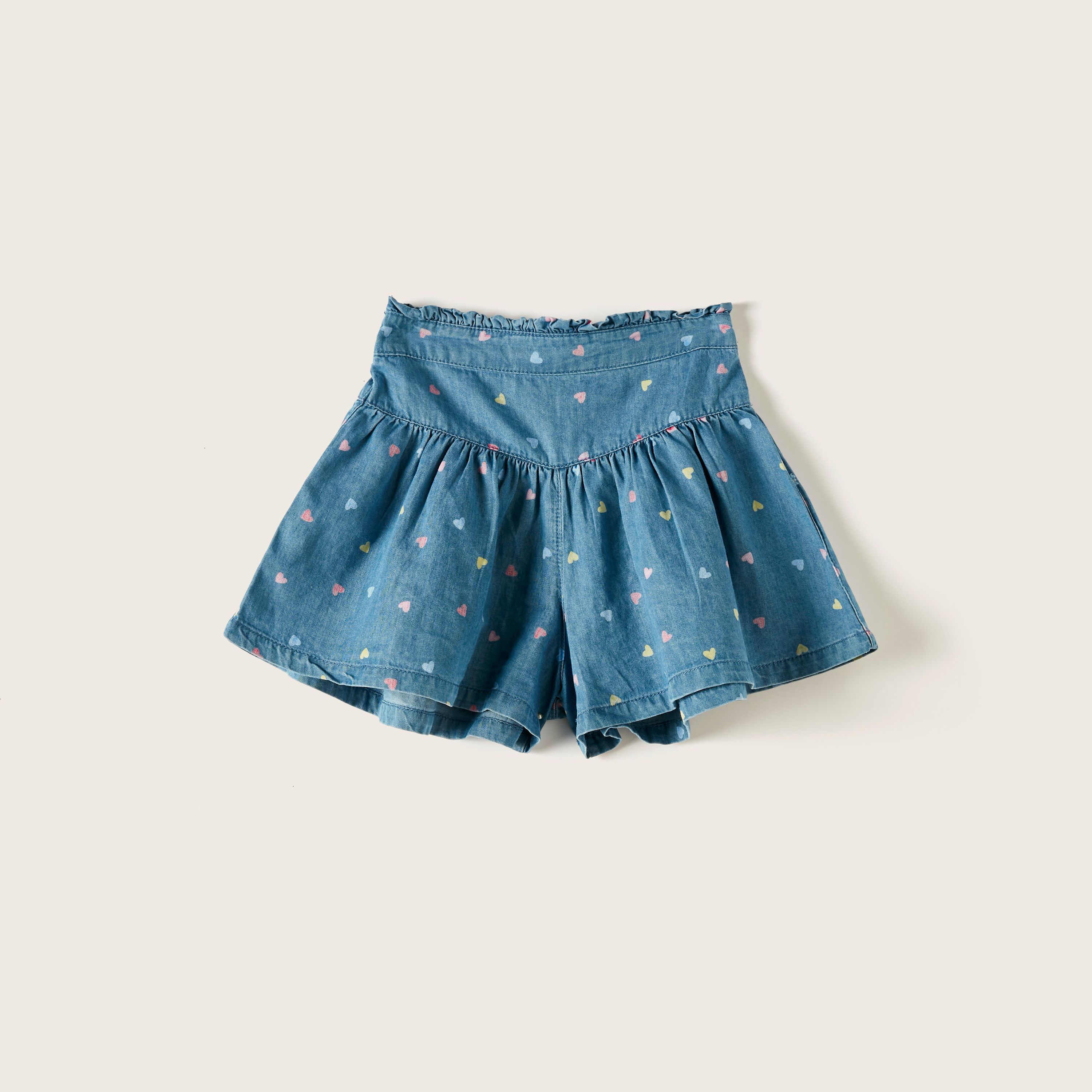 تنورة شورت دنيم بخصر مطّاطي وطبعات من جونيورز-baby-girls-clothing-bottoms-skirts-image-1