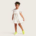 Juniors Embroidered Dress with Round Neck and Ruffled Cap Sleeves-Dresses%2C Gowns and Frocks-thumbnail-0