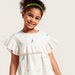 Juniors Embroidered Dress with Round Neck and Ruffled Cap Sleeves-Dresses%2C Gowns and Frocks-thumbnail-2