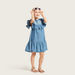 Juniors Frill Detail Dress with Round Neck and Short Sleeves-Dresses%2C Gowns and Frocks-thumbnail-0