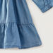 Juniors Solid Collared Dress with Long Sleeves and Tiered Detail-Dresses%2C Gowns and Frocks-thumbnail-2