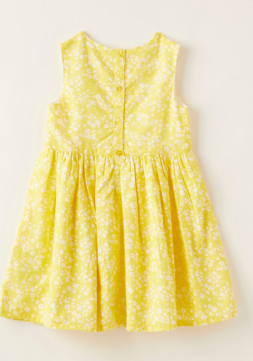 Juniors All-Over Floral Print Sleeveless Dress with Round Neck-Dresses%2C Gowns and Frocks-image-4