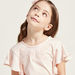 Embroidered T-shirt with Round Neck and Flared Sleeves-T Shirts-thumbnail-2