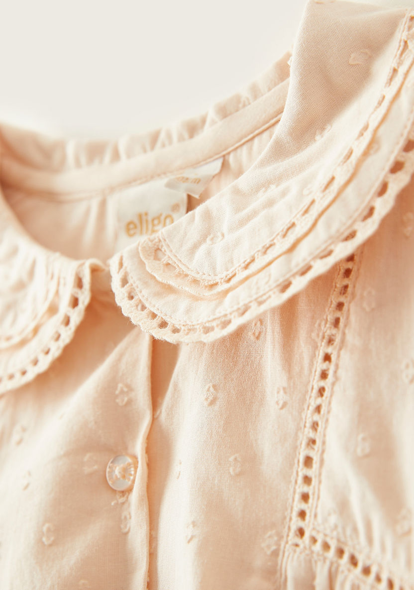 Embroidered Top with Round Neck and Long Sleeves-Blouses-image-1