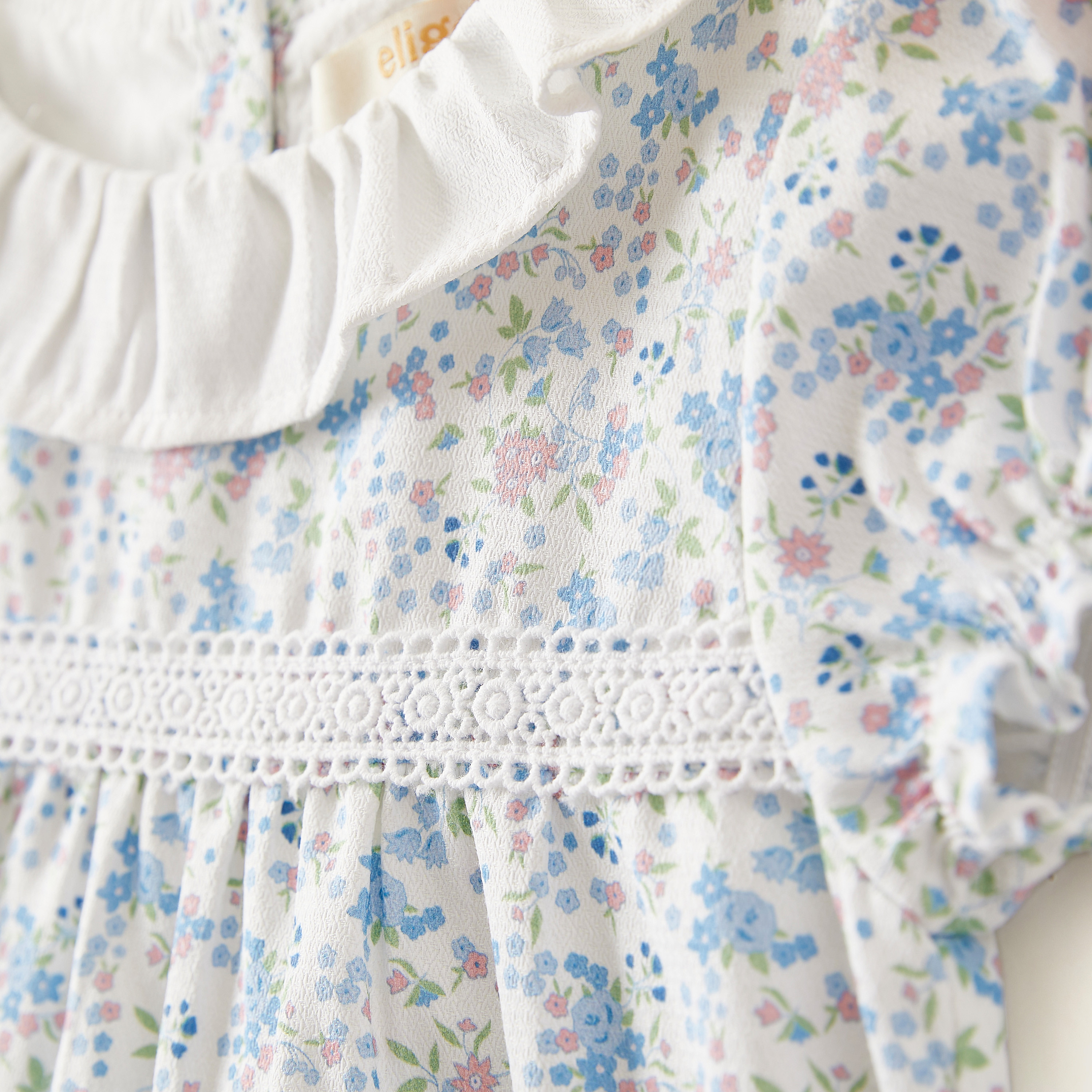 Eligo Floral Print Dress with Short Sleeves and Ruffle Detail-girls-clothing-dressesandjumpsuits-image-2