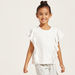 Ruffle Detailed Crew Neck Top with Short Sleeves-Blouses-thumbnail-1