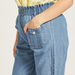 Chambray Pants with Patch Pockets and Elasticated Waistband-Pants-thumbnail-2