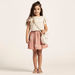 Textured Skirt with Embroidery Detail and Elasticated Waistband-Skirts-thumbnail-0