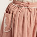 Textured Skirt with Embroidery Detail and Elasticated Waistband-Skirts-thumbnail-3