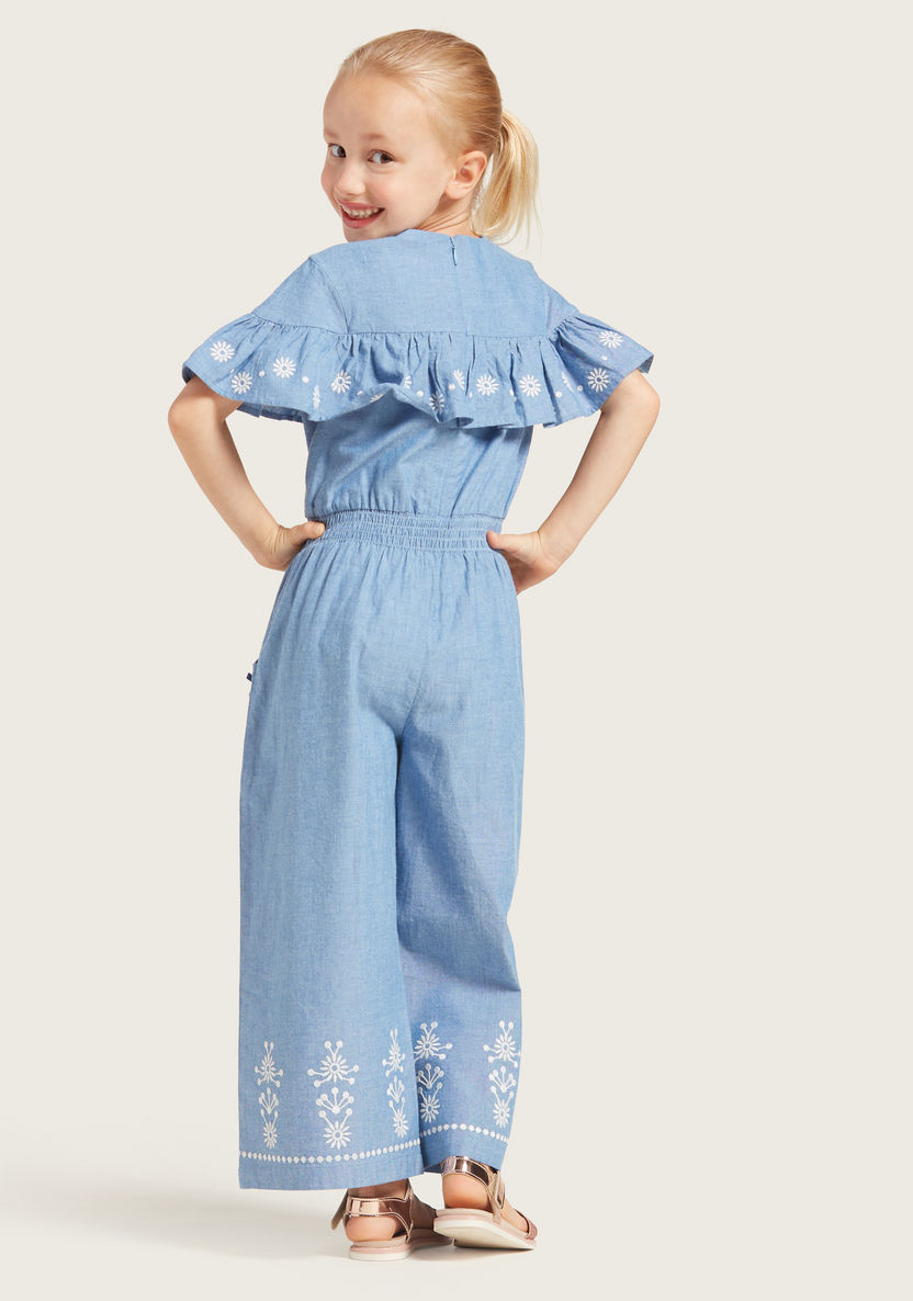 Embroidered Detail Romper with Pockets and Frill Detail-Rompers%2C Dungarees and Jumpsuits-image-4