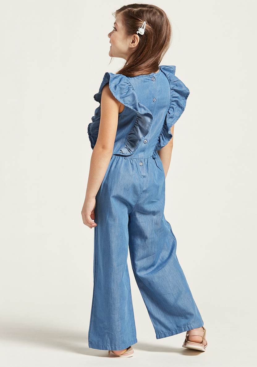 Embroidered Romper with Ruffled Sleeves-Rompers%2C Dungarees and Jumpsuits-image-3