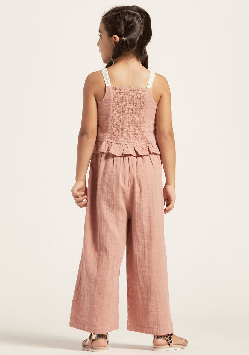 Full Length Embroidered Sleeveless Jumpsuit with Smocking Detail-Rompers%2C Dungarees and Jumpsuits-image-3